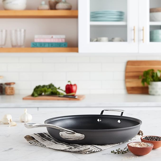 Cuisinart Contour Hard Anodized 12-Inch Open Skillet with Helper Handle,Black