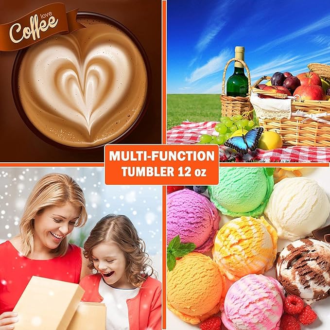 CHILLOUT LIFE 12 oz Stainless Steel Wine Tumblers 4 Pack - Double Wall Vacuum Insulated Wine Glasses Cups with Lids and Straws Set Keeping Cold & Hot for Coffee, Beer, Ice Cream - Powder Coated Blue