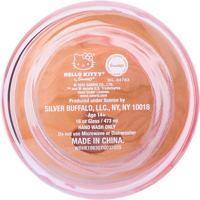 Silver Buffalo Sanrio Hello Kitty and Friends Featuring Dear Daniel 2 Pack Glass Jar Tumbler with Bamboo Lid and Glass Straw, 16 Ounces