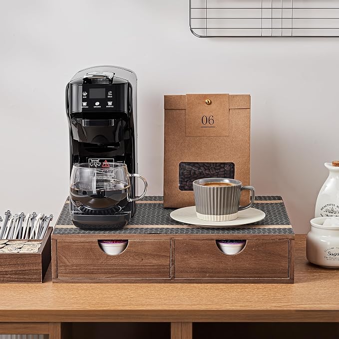 SMARTAKE Wooden K Cup Organizer Coffee Pod Storage Box, Coffee Pod Tea - Image 9