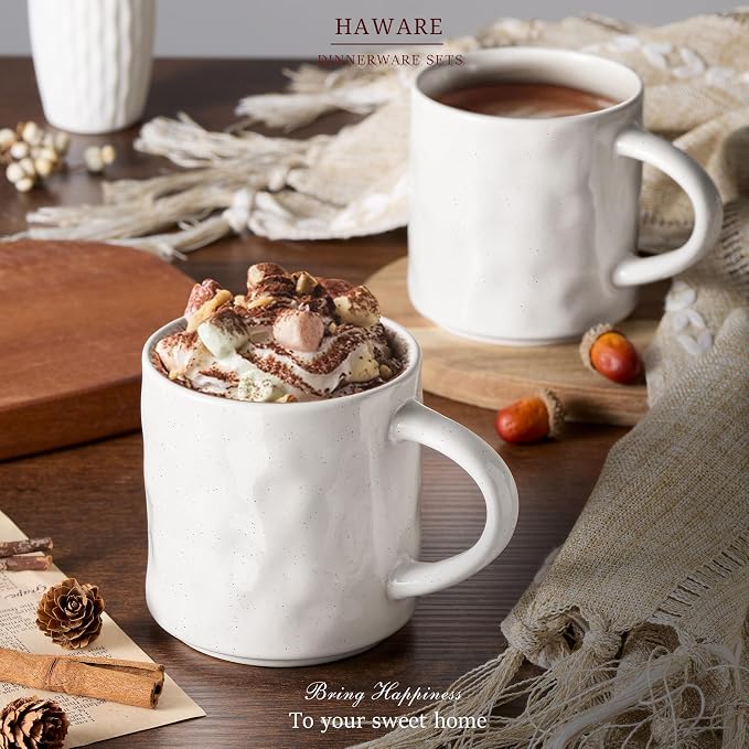 HaWare 14OZ Coffee Mugs Set of 4, Stoneware Coffee Cups - Image 7