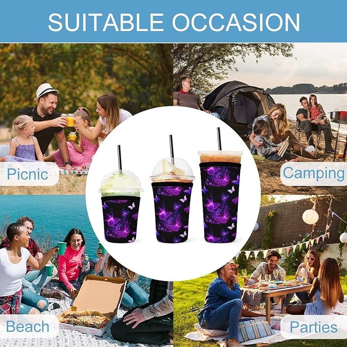Purple Butterfly Coffee Cup Sleeves - Image 8