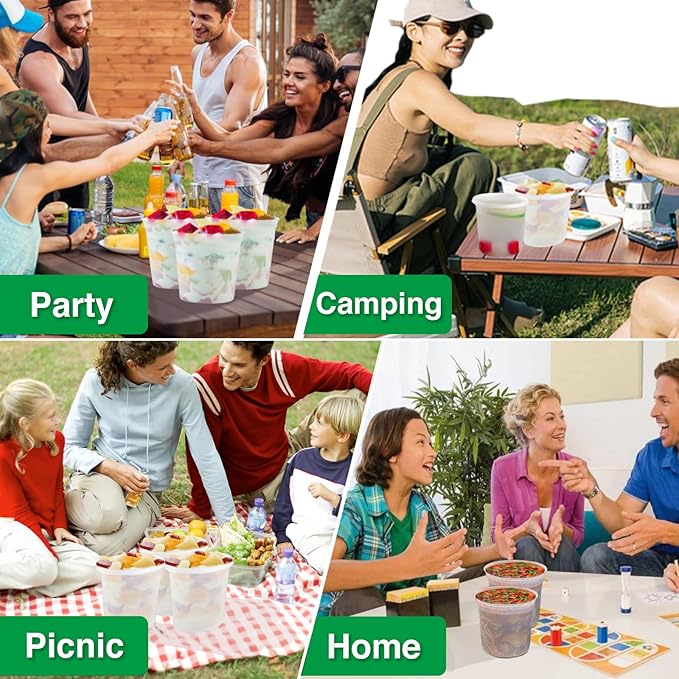 Deli Food Containers with Lids 24 oz-60 Pack Meal Prep Containers Food Storage Containers with Lids Stackable, Leakproof, BPA Free, Microwave Dishwasher Freezer Safe for Takeout Meal