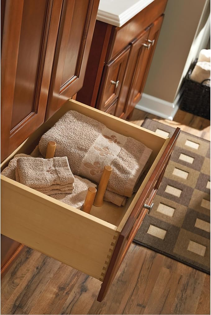 Rev-A-Shelf Trimmable Pegboard Drawer Divider Organizer, Trim to Fit Wooden Kitchen Cabinet Storage Utensil, Pots & Dish Rack, 24" x 21", 4DPS-2421