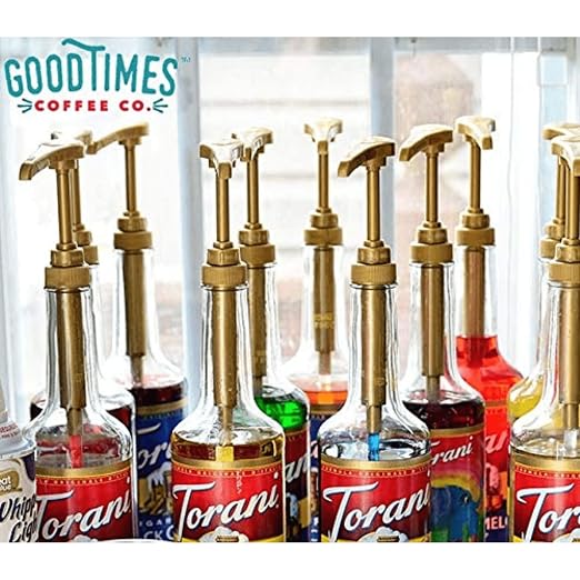 Gold Coffee Syrup Pump for 750 ml Bottles Fits Upouria, Jordans Skinny Syrups - Image 5
