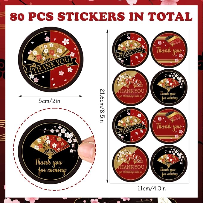Serencatcher Hibachi Thank You Stickers - Image 5