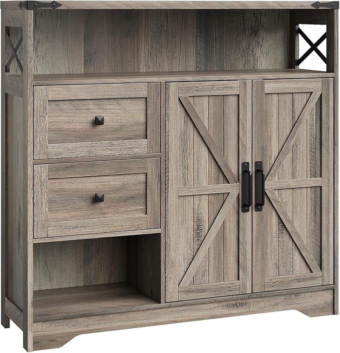Vabches Farmhouse Buffet Sideboard Cabinet - Image 9