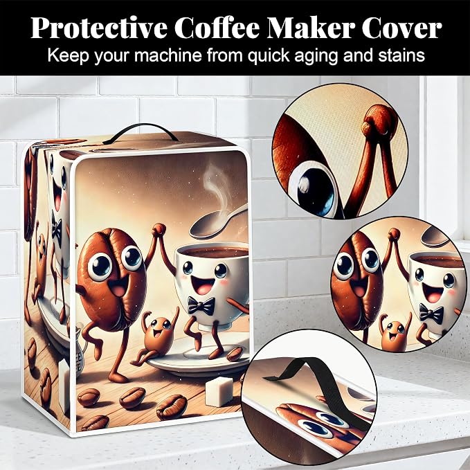 BVBOX Coffee Maker Cover, Durable Dustproof Lightweight Polyester Cotton Blend - Image 7