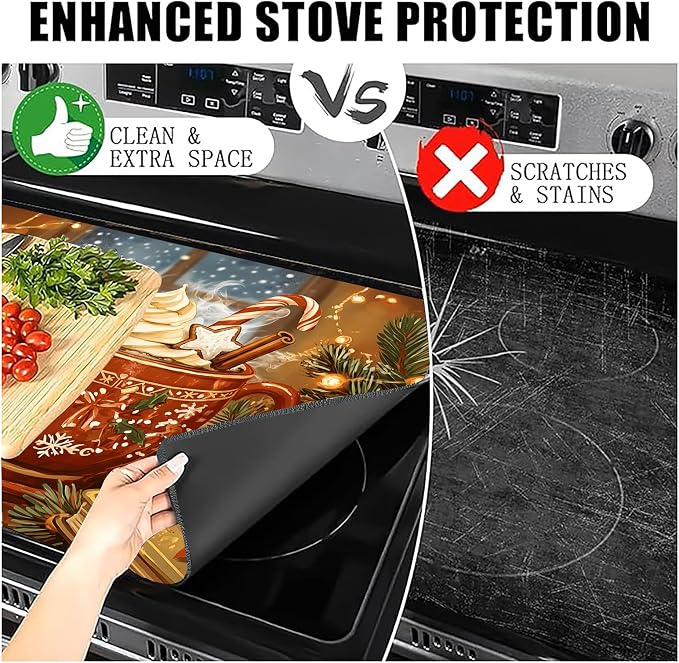 Christmas Stove Cover 28.3 x 20.5 Inches, Hot Cocoa Gingerbread Stove Top - Image 8