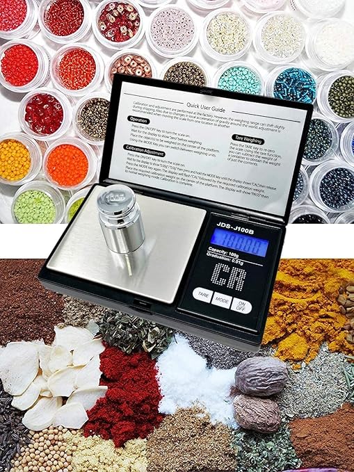 CR Digital Pocket Scale - 100g x 0.01g, Black, Stainless Steel, LCD, Portable, Ideal for Coins, Jewelry, Food, Powder, Gemstones, Metals