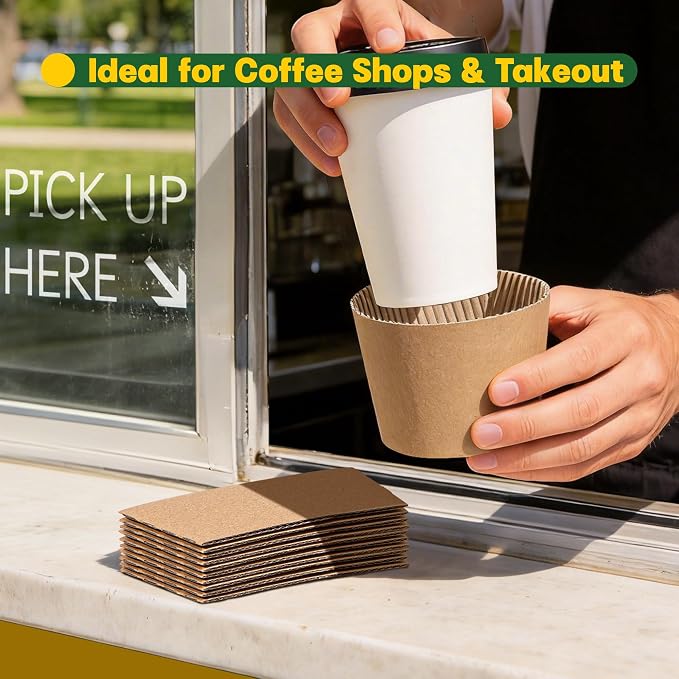1000 Pack Coffee Cup Sleeves for Hot & Cold Drinks | Extra Thick Disposable - Image 7