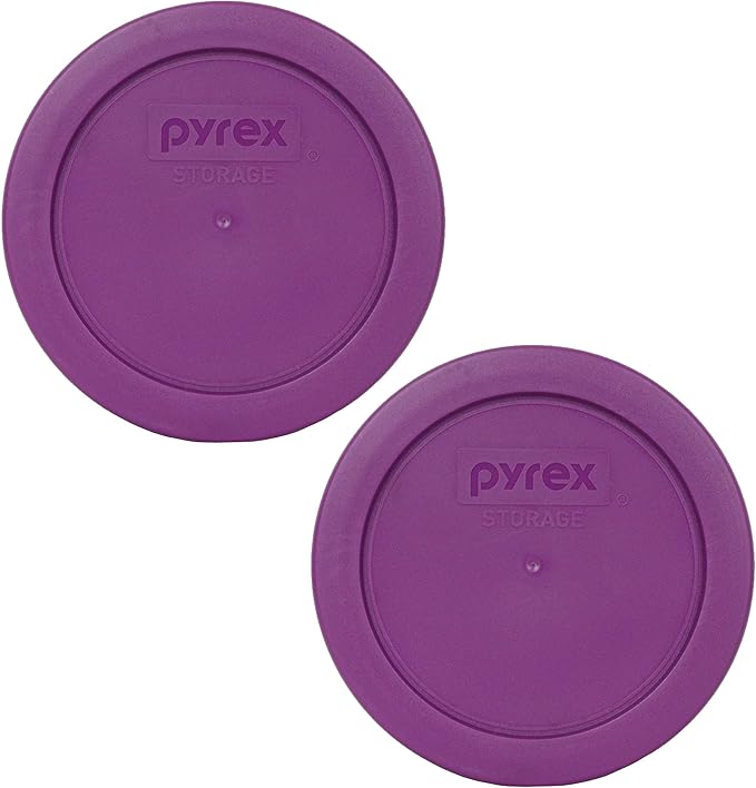 Pyrex 7200-PC 2-Cup Thistle Purple Food Storage Replacement Lid (2-Pack) - Made in USA