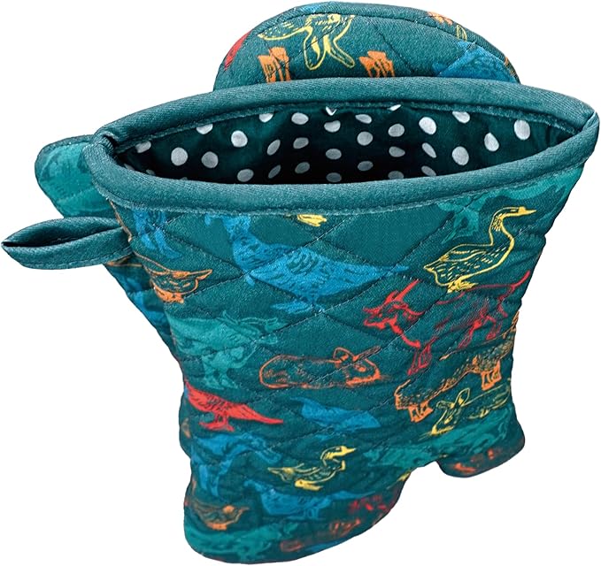 Oven Mitts Cotton Fashion Cute Farm Cattle Design 1pair Heat Resistant Oven Gloves Safe Cooking Baking Grilling Barbecue Machine Washable Pot Holders (Farm Cattle)