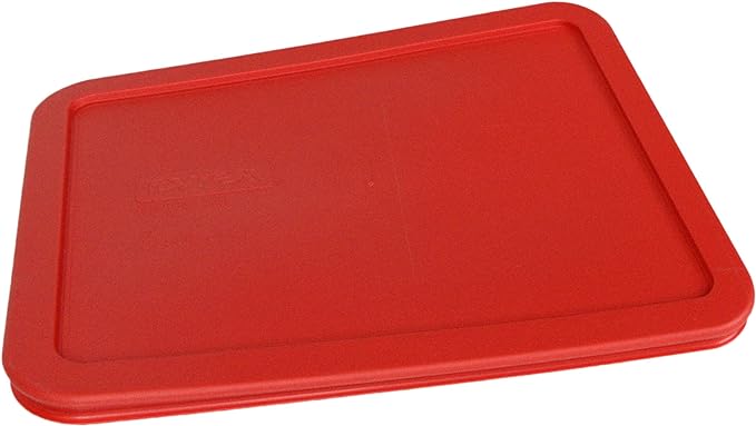 Pyrex 7211-PC 6-Cup Red Food Storage Replacement Lid (2-Pack) - Made in USA