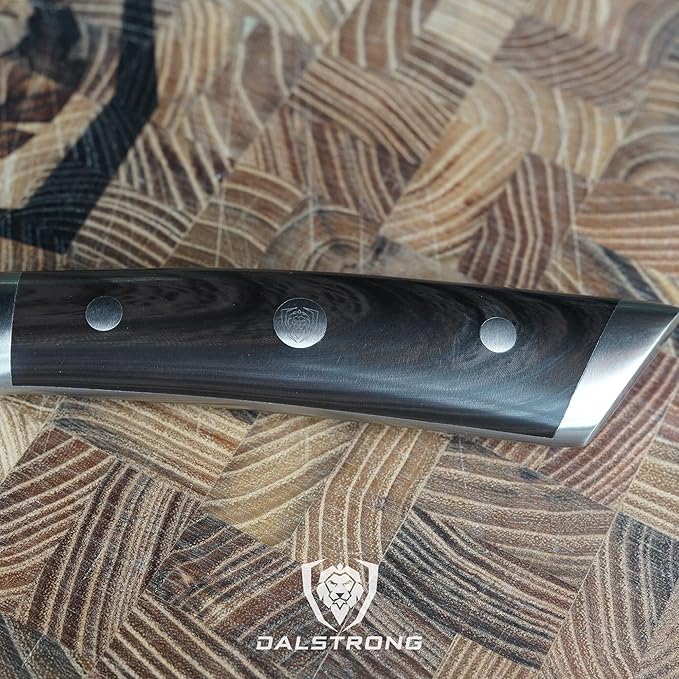 Dalstrong Chef Knife - 8 inch Blade - Gladiator Series - ABS Faux Wood Handle - Forged High Carbon German Steel - Razor Sharp Kitchen Knife - Professional Full Tang Knives - Sheath - NSF Certified