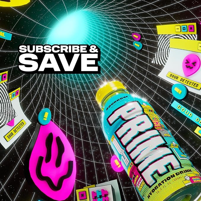 PRIME Hydration SOURNOVA, Sports Drinks, Electrolyte Enhanced for Replenishing Fluids, 250mg BCAAs, B Vitamins, Antioxidants, Low Sugar, 16.9 Fl Oz, 12 Pack