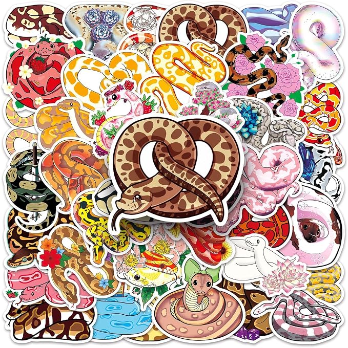 50Pcs Snake Stickers, Waterproof Vinyl Cute Reptile Stickers - Image 7