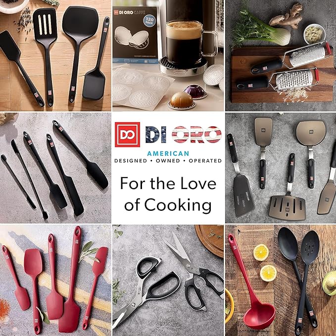 DI ORO Silicone Spatula - 600°F Heat-Resistant Rubber Kitchen Spatula for Baking, Scraping, & Mixing - BPA Free Nonstick Cookware Safe Flexible Utensil for Cooking - Seamless & Dishwasher Safe (Mint)