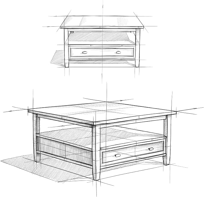 SIMPLIHOME Warm Shaker Square Coffee Table - Image 12