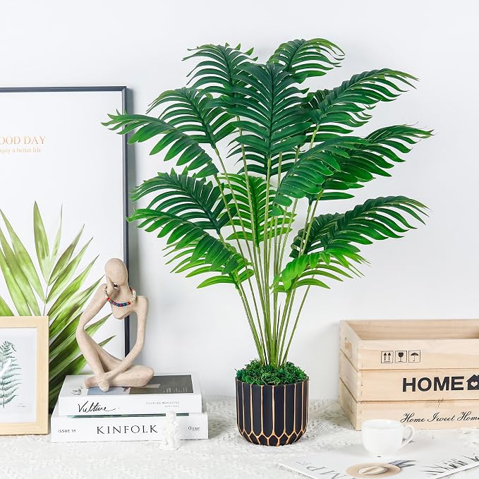 Der Rose Fake Plants Tall Artificial Palm Tree Faux Plants Indoor - Image 7