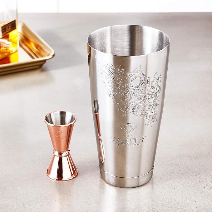 Barfly Cocktail Tin, Large 28 oz, Stainless Steel, Logo Etch - Image 4