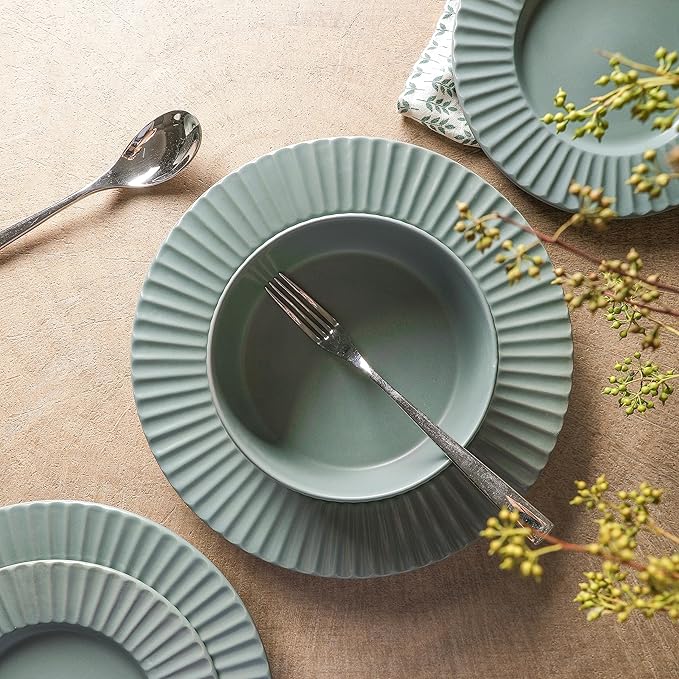 Christian Siriano Lusso 16-Piece Dinnerware Set Stoneware, Stone