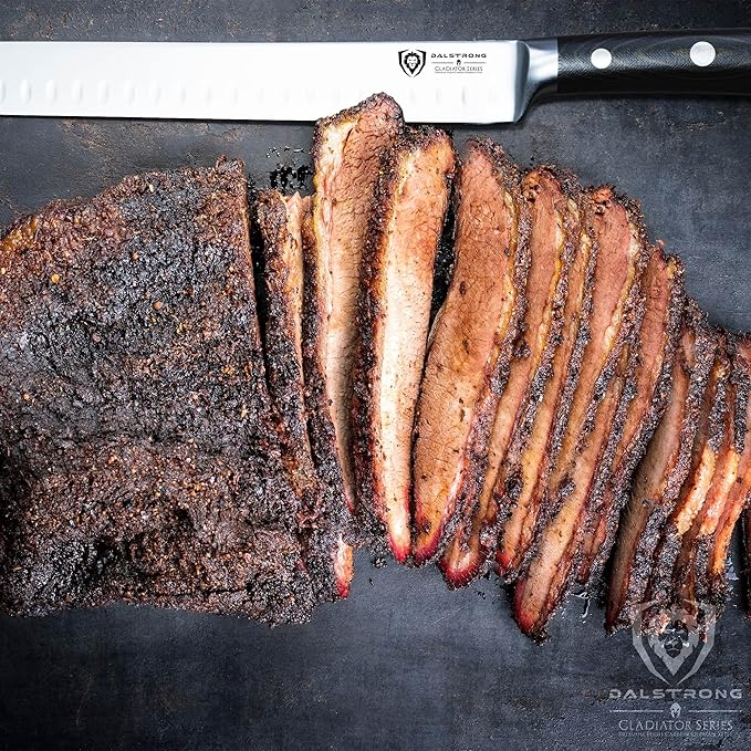 Dalstrong Slicing Carving Knife - 10 inch - Granton Edge - Gladiator Series Elite - Forged High-Carbon German Steel Kitchen Knife Gift- G10 Handle - w/Sheath - NSF Certified