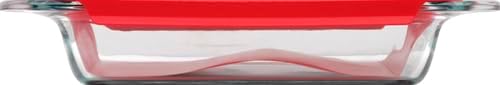 Pyrex Easy Grab 2-Qt Glass Baking Dish with Lid, Tempered Glass Baking Dish with Large Handles, Non-Toxic, BPA-Free Lid, Dishwashwer, Microwave, Freezer and Pre-Heated Oven Safe