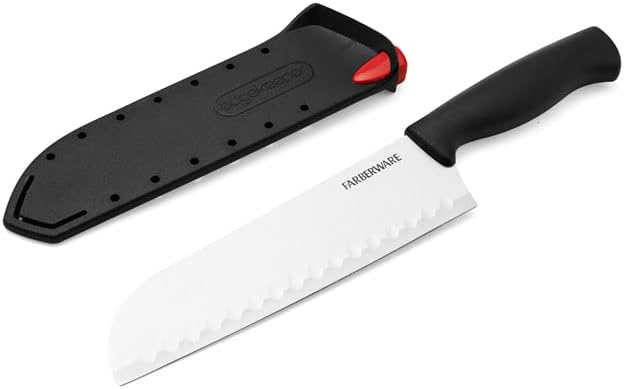 Farberware EdgeKeeper Santoko Knife, 7-inch Santoku, Stainless Steel