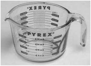 Pyrex Prepware 6001075 Measuring Cup, Red Graphics, Clear