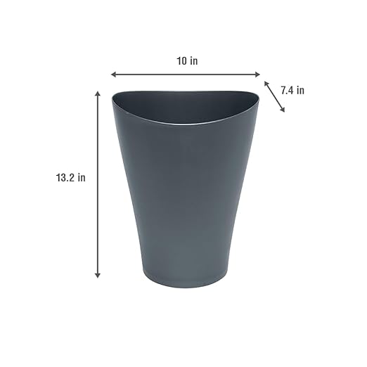 Rubbermaid Spa Works Vanity Wastebasket Home/Bathroom/Office Use Small 2.25 Gallon Plastic Gunmetal Blue Home/Kitchen/Garage/Apartment/Office