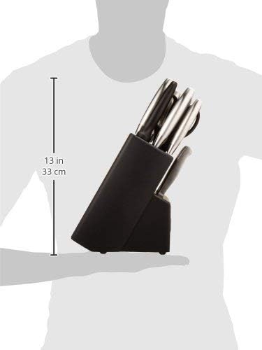 CUISINART Block Knife Set, 17pc Cutlery Knife Set with Steel Blades for Precise Cutting, Lightweight, Stainless Steel, Durable & Dishwasher Safe, C77SS-17P