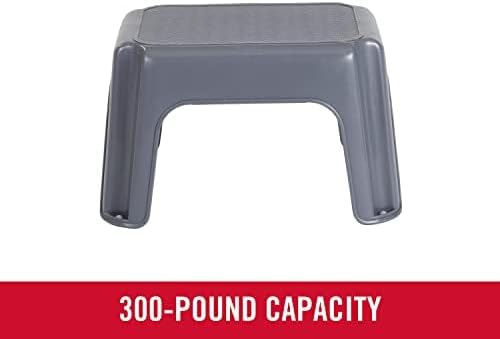 Rubbermaid One-Step Stool Bisque Holds up to 200 Pounds 7" Height Gray Durable Step Stool for Kids/Bathroom/Home/Office/Garage