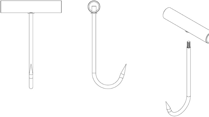 ARTOYS Stainless Steel Meat Hook - 2Pcs - T-Shaped Butcher's Hook for Easy Processing,T-Handle Boning Hooks,Great Hook for The Home-Butcher