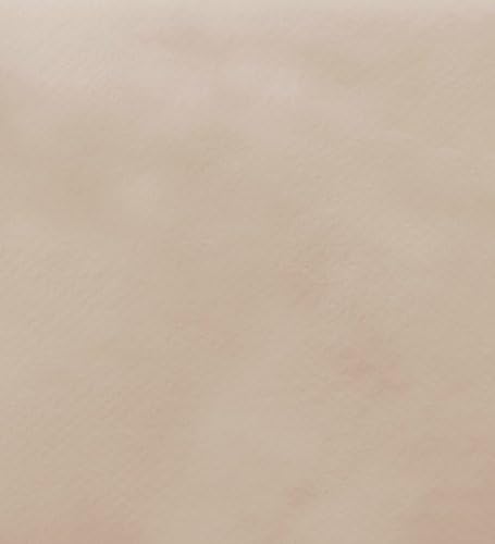 Yourtablecloth Heavy Duty Vinyl Round Fitted Tablecloth (Table Cover) with Flannel Backing Vibrant Colors Elasticized Tablecloth Great for Indoor and Outdoor Dining and Playing Cards 48” Sand