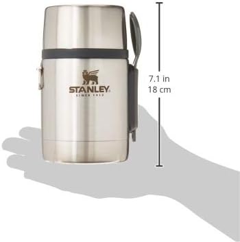 Stanley Classic Food Jar and Spork 18 oz | Vacuum Insulated Food Container | Wide Mouth Screw On Lid | Packable for Travel | Stainless Steel with Leakproof Lid | BPA-Free | Stainless Steel