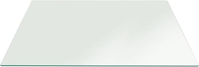 Fab Glass and Mirror Tempered Glass Table Top 24x48 Inch Rectangle 1/4" Thick Clear Furniture Protector with Flat Polish Edge Eased Corners for Coffee Dining Tables Desks