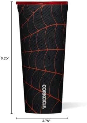 Corkcicle Marvel Tumbler - Insulated Stainless Steel Travel Cup - Cold & Hot Drinks - Reusable - Durable - Spill Proof Lid - Non-Slip Silicone Base - Easy Grip - BPA Free - 24 oz - Miles Morales