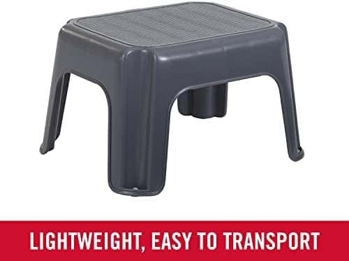 Rubbermaid One-Step Stool Bisque Holds up to 200 Pounds 7" Height Gray Durable Step Stool for Kids/Bathroom/Home/Office/Garage