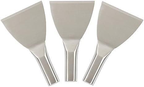 3-Pack 4-Inch Stainless Steel Rolled Ice Cream Scrapers | Heavy Duty Blade for Ice Cream | Frozen Dessert Supplies