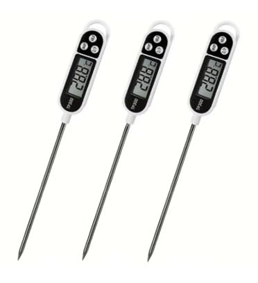 3pcs Candy Thermometer Digital Instant Read for Meat Kitchen Cooking Food Oil Deep Fry BBQ Grill Smoker (3, 9.4in)