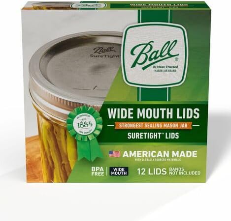 Ball Mason Jar Lids, Wide Mouth, 12 CT (Pack of 36)