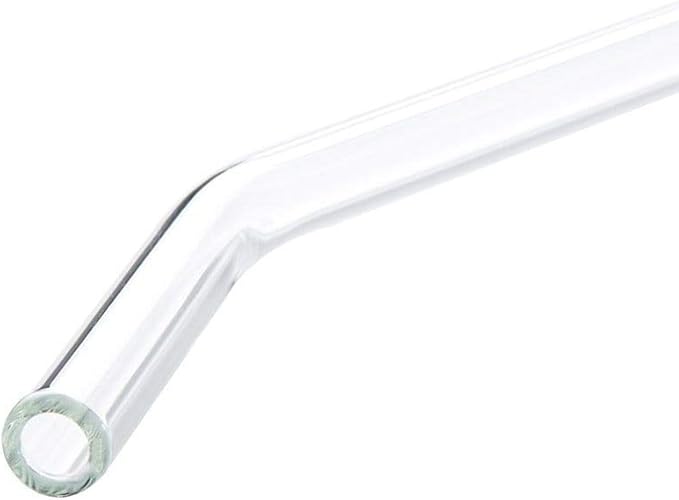 Halm Glass Straws – 6x Short 6 Inch bent Reusable Drinking Straws + Plastic-Free Cleaning Brush - Dishwasher Safe - Eco-Friendly - Perfect for Smoothies, Cocktails - Made in Germany