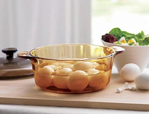 VISIONS 3.5 Litre Pyroceram Glass Stockpot with Glass Cover, Brown