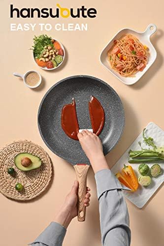 Induction Nonstick Frying Pan,Light Weight Skillet,Healthy Non Toxic Omelet Pan,All Stoves Compatible Egg Pan (grey, 9.5inch)