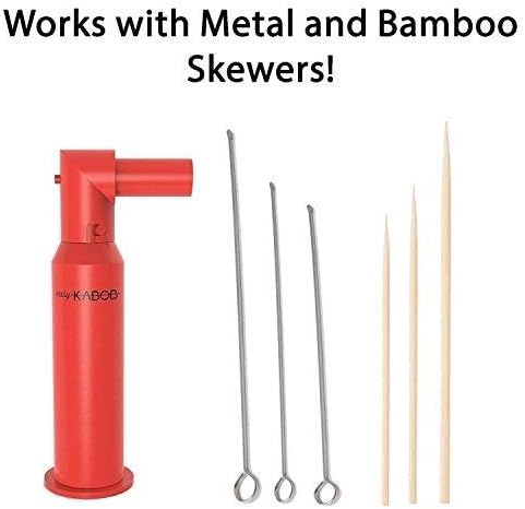 Easy Kabob Maker for Skewers, BBQ, Grilling, Camping, Outdoors, Tailgating and Kitchen Patio Barbecue