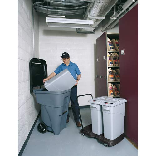 Rubbermaid Commercial Products BRUTE Rollout Trash/Garbage Can/Bin with Wheels, 95 Gal, Blue, for Restaurants/Hospitals/Offices/Back of House/Warehouses/Home