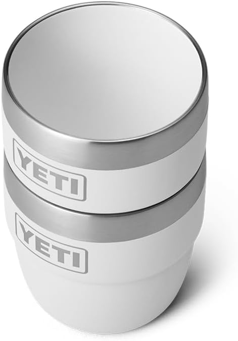 YETI Rambler 4 oz Stackable Cup, Stainless Steel, Vacuum Insulated Espresso/Coffee Cup, 2 Pack