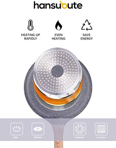 Induction Nonstick Frying Pan,Light Weight Skillet,Healthy Non Toxic Omelet Pan,All Stoves Compatible Egg Pan (grey, 9.5inch)