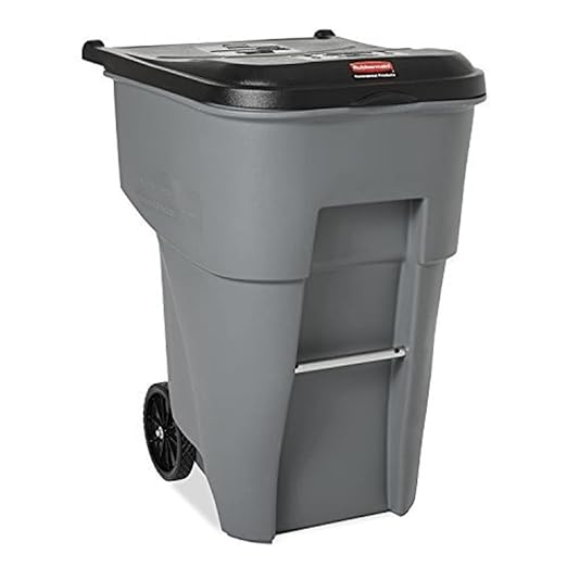 Rubbermaid Commercial Products BRUTE Rollout Trash/Garbage Can/Bin with Wheels, 95 Gal, Gray, for Restaurants/Hospitals/Offices/Back of House/Warehouses/Home
